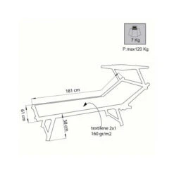 Lettino Cosma Bari C/parasole -Vendite Lando Sport lettino prendisole con tettuccio cosma bari bianco per spiaggia mare o giardino 2