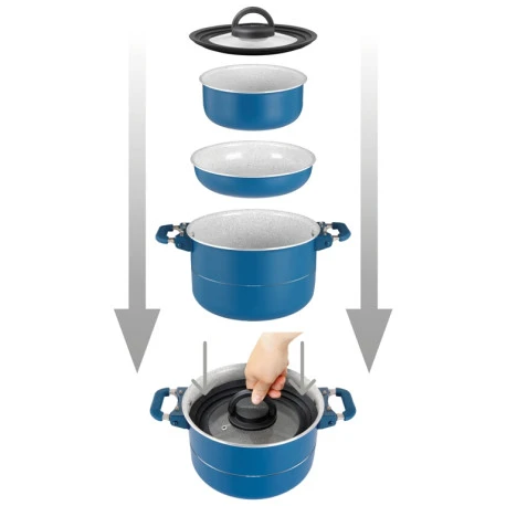 Set Pentole Brunner Carezza MagnetoGrip 7+1 Ø 24 4 Set Pentole Brunner Carezza MagnetoGrip 7+1 Ø 24 - immagine 2